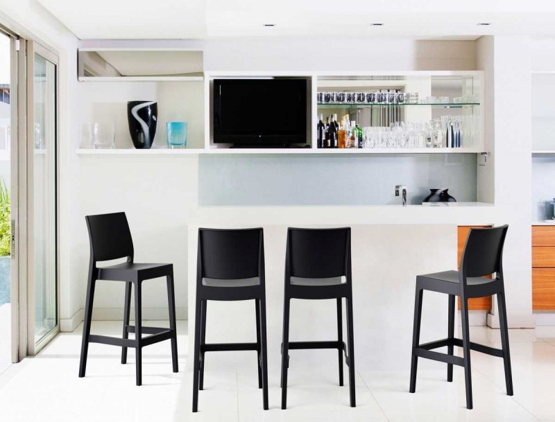 CHAISE DE BAR NOVA Noir