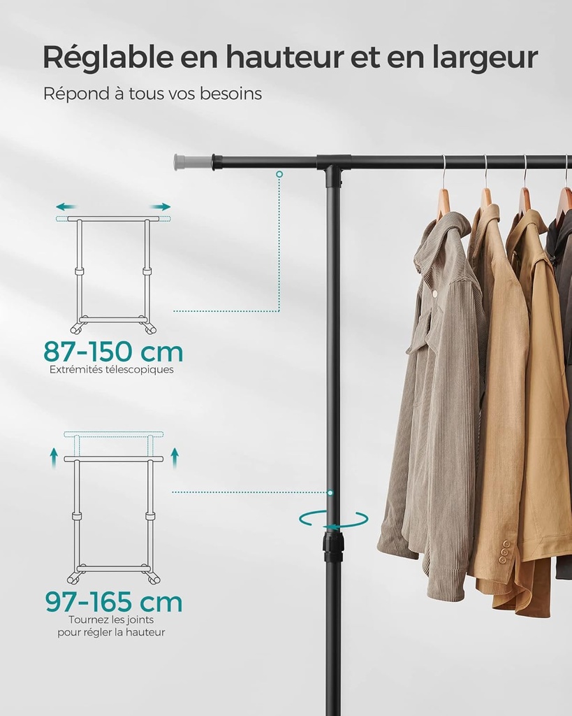 Vestiaire noir pour 30 cintres 