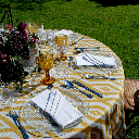 Nappe Motif Jaune ronde