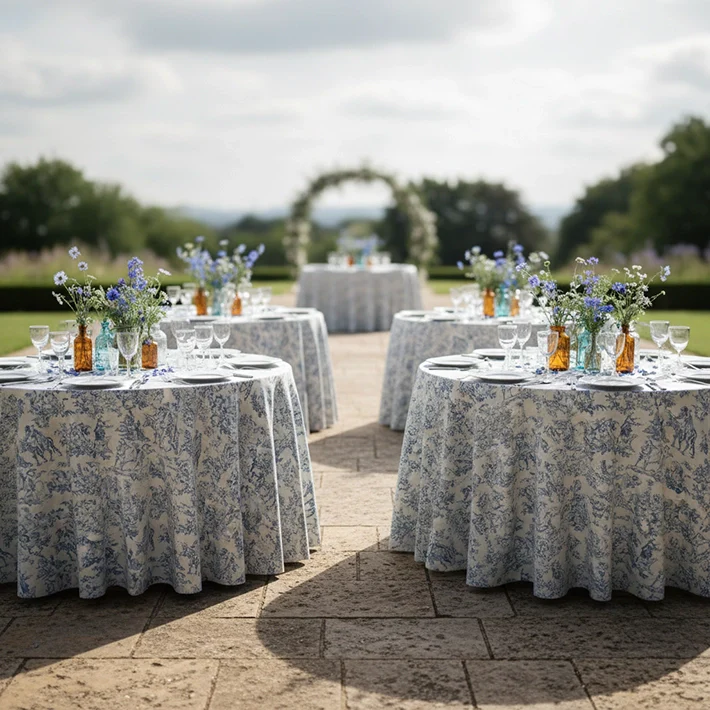 Nappe Motif Bleu ronde