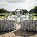 Nappe Motif Bleu ronde