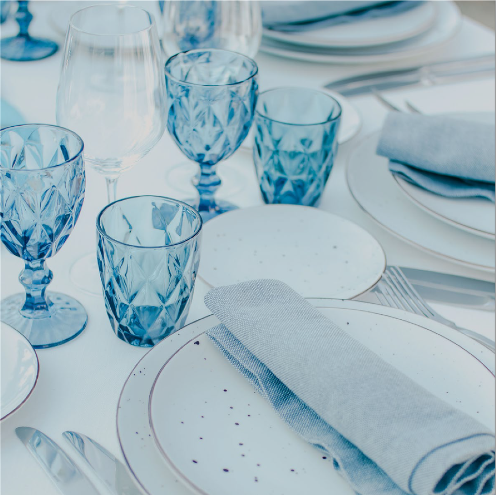 Verre à eau couleur bleu - 25x