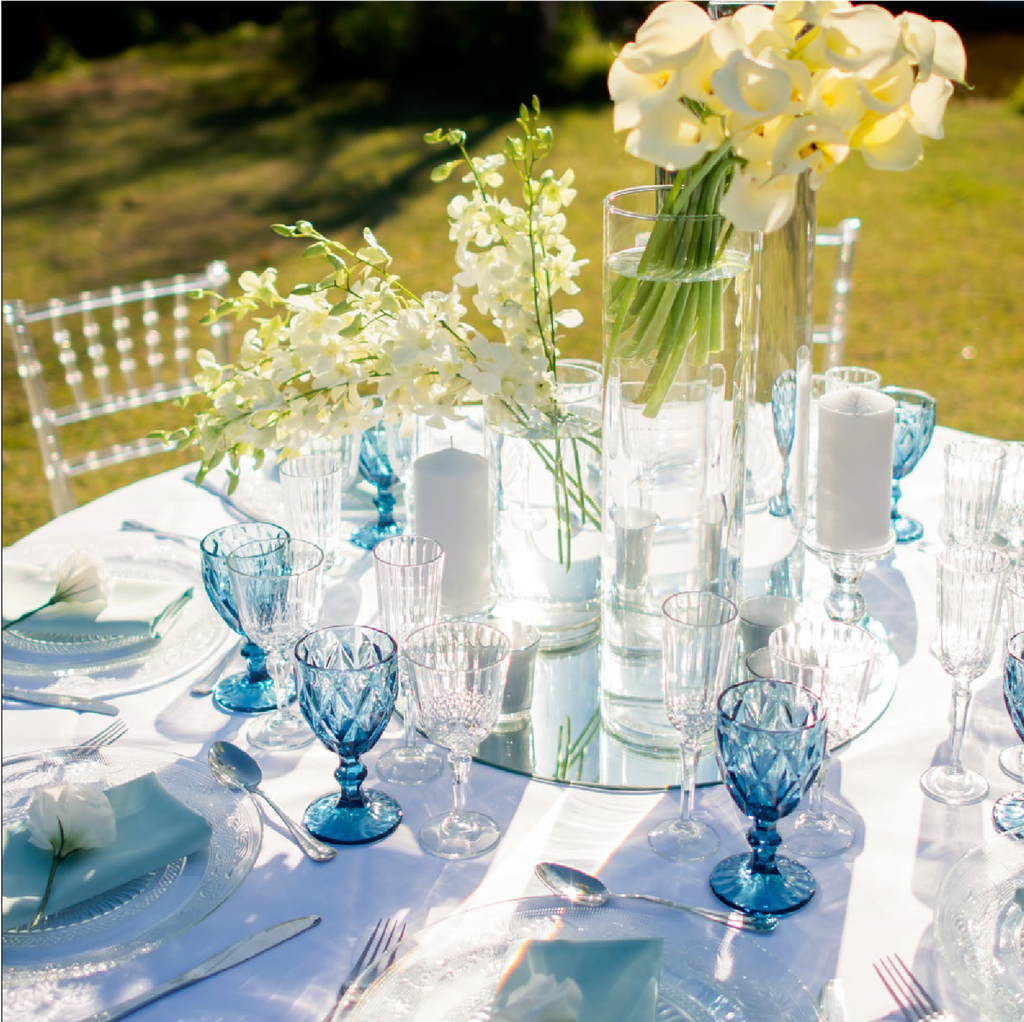 Verre à vin couleur bleu - 25x