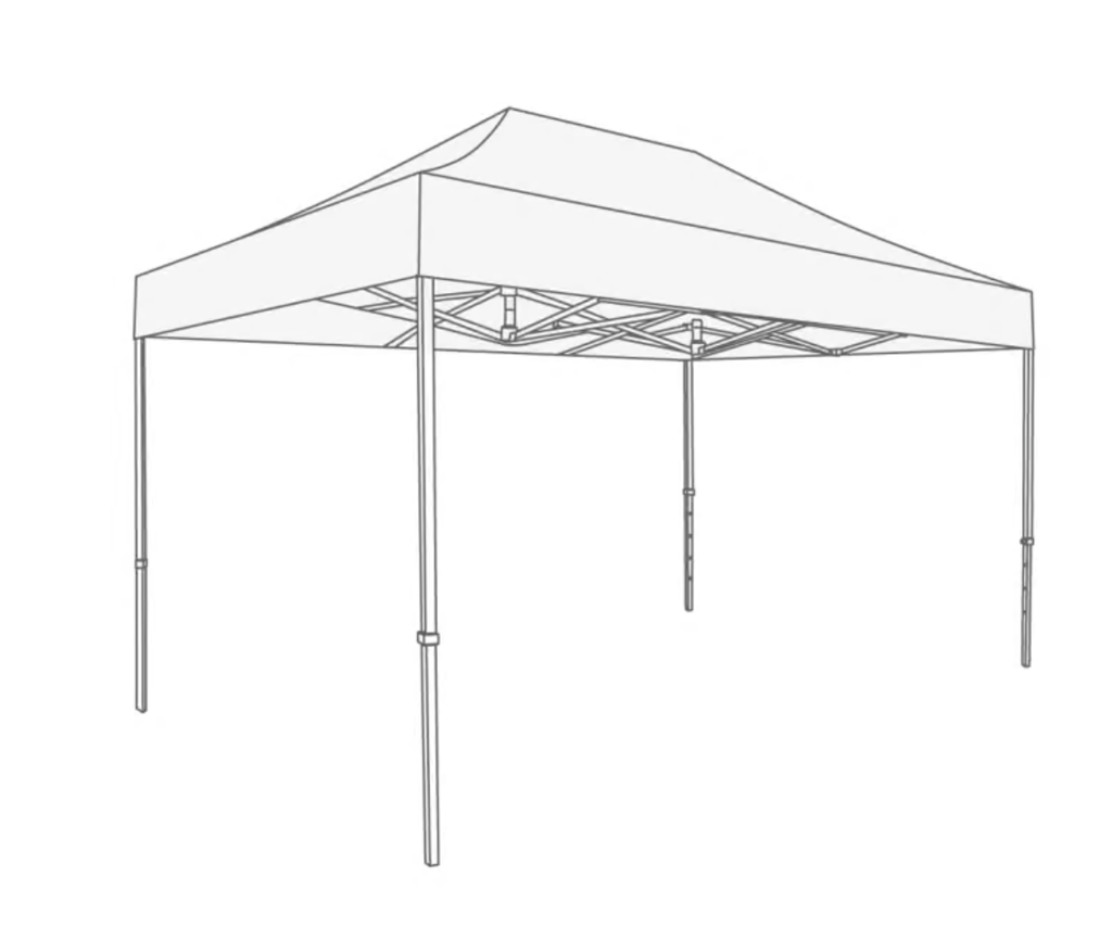 Tonnelle pliante AluLite avec bâche de toit - 3x4,5m - Polyester Blanc