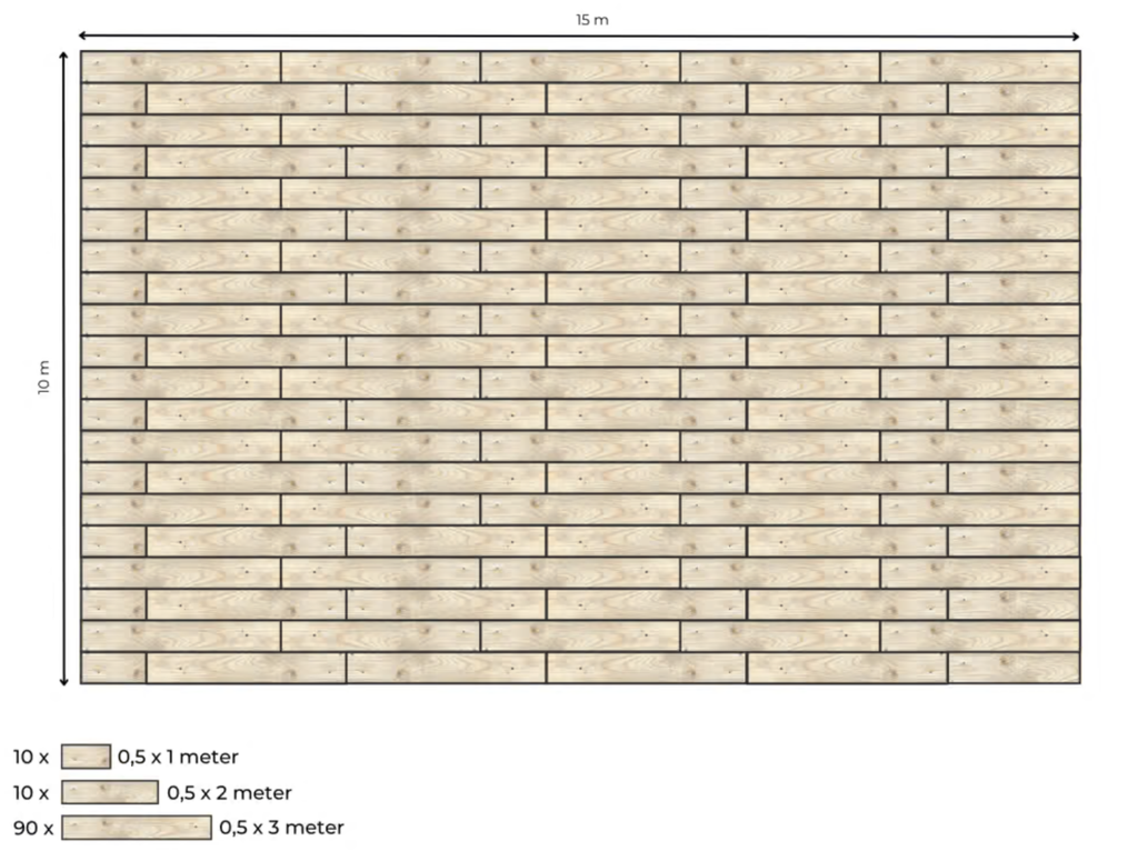 Sol plancher complet 10 x 15 m