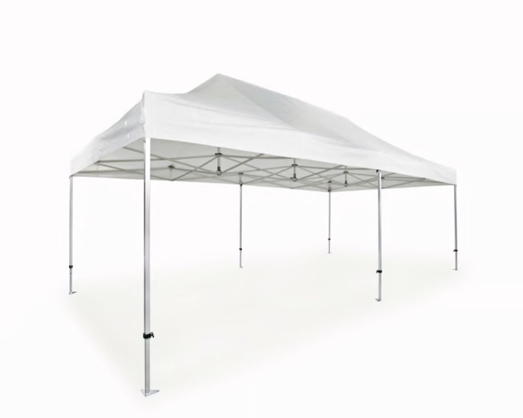 Tenda Pieghevole AluLite con Copertura Tetto - 4x8 m - Poliestere Bianco