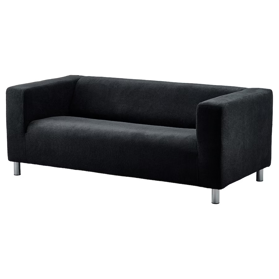 2-Sitzer Stoffsofa Schwarz