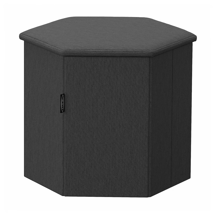 Schwarzer Stoff-Pouf
