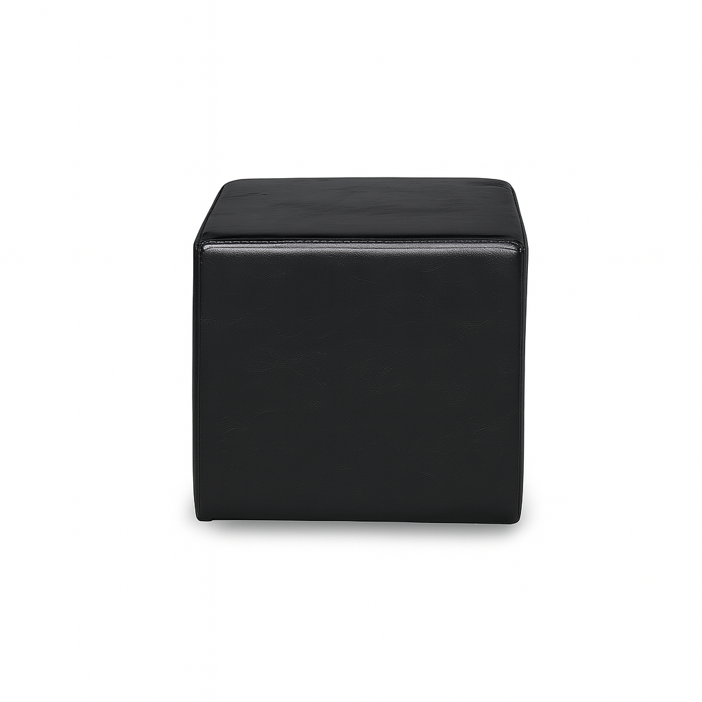 Schwarzer Pouf Kunstleder