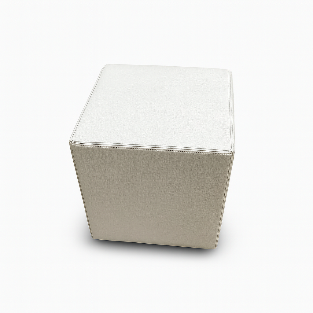 Weißer Pouf Kunstleder