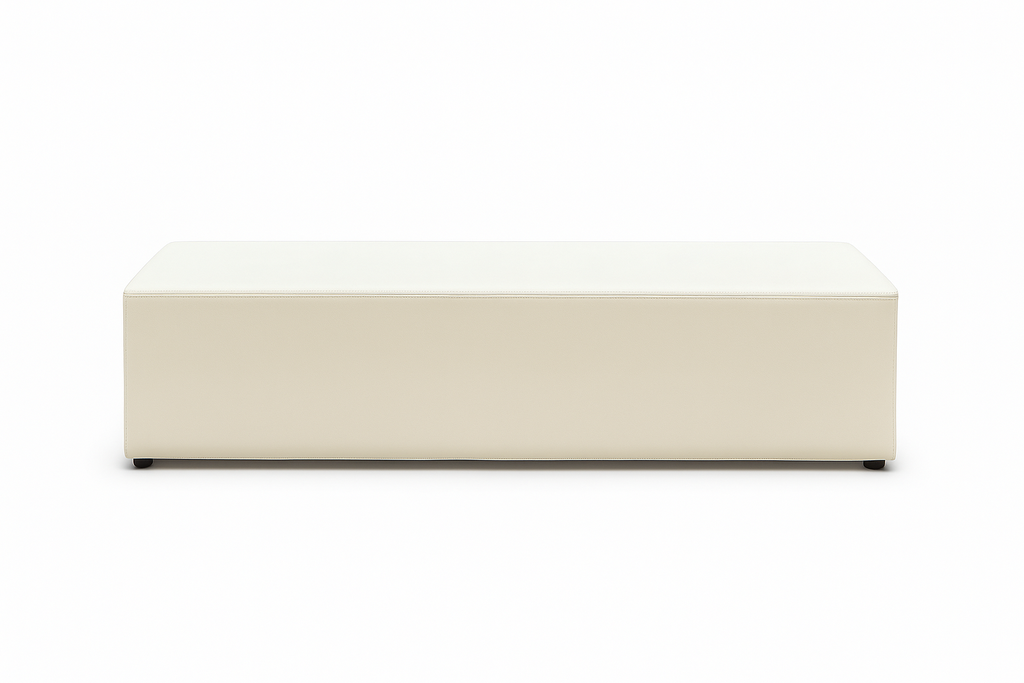 Pouf Bianco Doppio in Similpelle