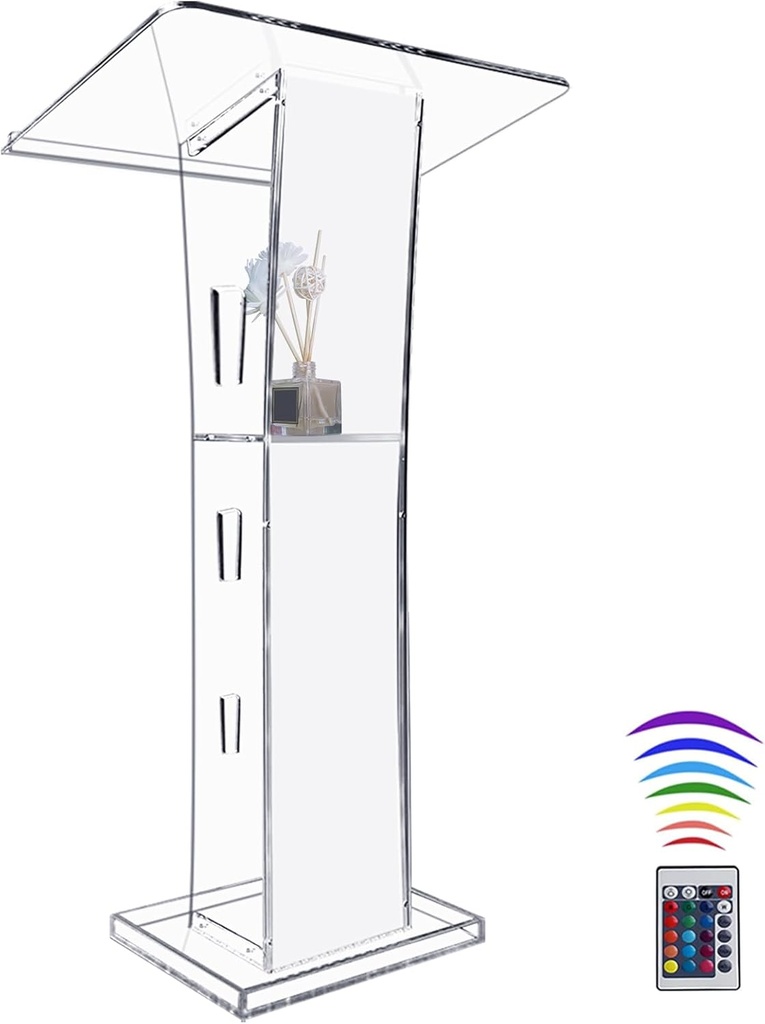 Pupitre en acrylique transparent lumière LED