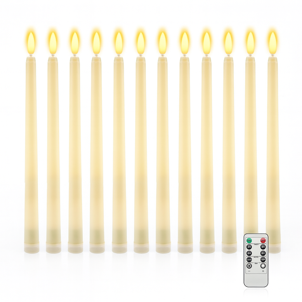 Set di 12 candele coniche LED a batteria