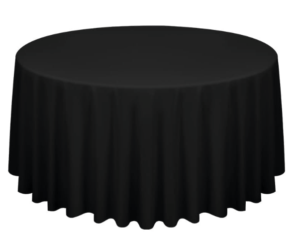 Black round tablecloth for 180 table