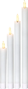 Candele LED da tavola, set da 4, effetto fiamma
