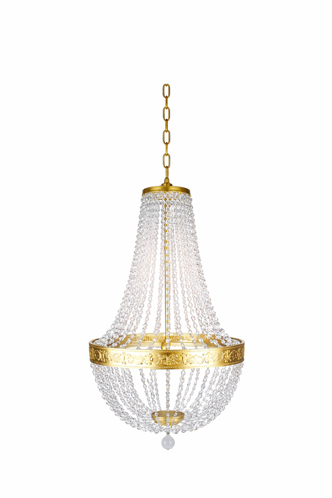 Lustre Gouttes Plex Doré Diamètre 43 / hauteur 80