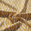 Yellow patterned round tablecloth