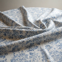 Blue patterned round tablecloth
