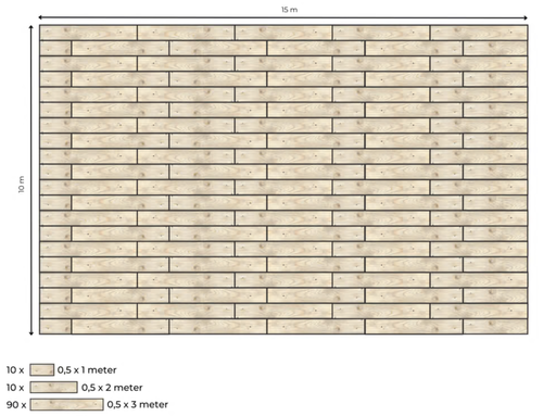 Sol plancher complet 10 x 15 m