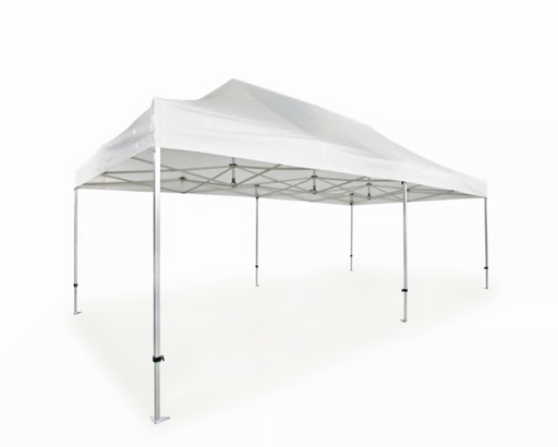 Tenda Pieghevole AluLite con Copertura Tetto - 4x8 m - Poliestere Bianco