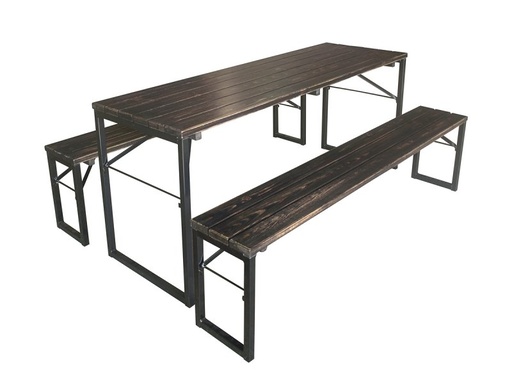 FACTORY Brasserie Tisch 180 x 60 cm + 2 Bänke