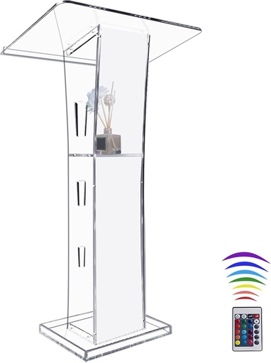 Transparent Acrylic Lectern with LED Light