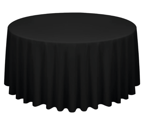Black round tablecloth for 180 table