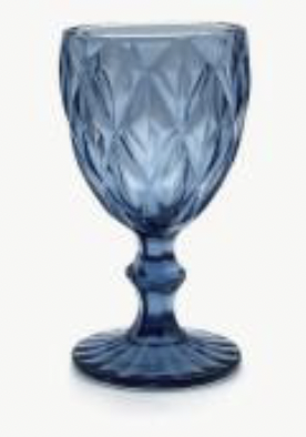 Verre à vin couleur bleu - 25x