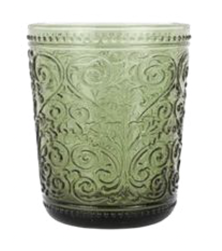 Baroque green water glass - 25x